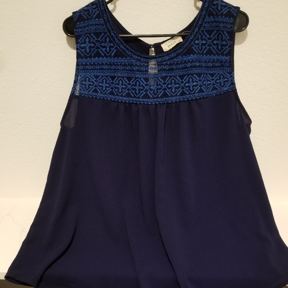 Blue embroidered blouse